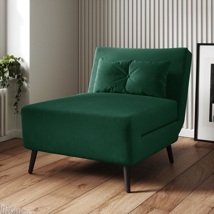 Dunelm Phoebe Velvet Chair Bed Velvet Bottle Green ShopStyle