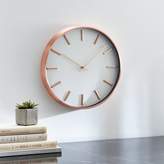 Thumbnail for your product : Crate & Barrel Rix Copper 14" Wall Clock