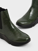 Thumbnail for your product : Charles & Keith Croc-Effect Chunky Sole Chelsea Boots