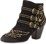 Thumbnail for your product : Ash Joyce Leather Buckled Studded boot, Black