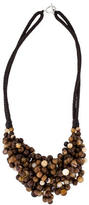 Thumbnail for your product : Brunello Cucinelli Agate & Wood Bead Cluster Necklace