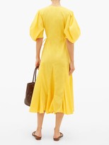 Thumbnail for your product : Rhode Resort Fiona Puff-sleeve Cotton Wrap Dress - Yellow