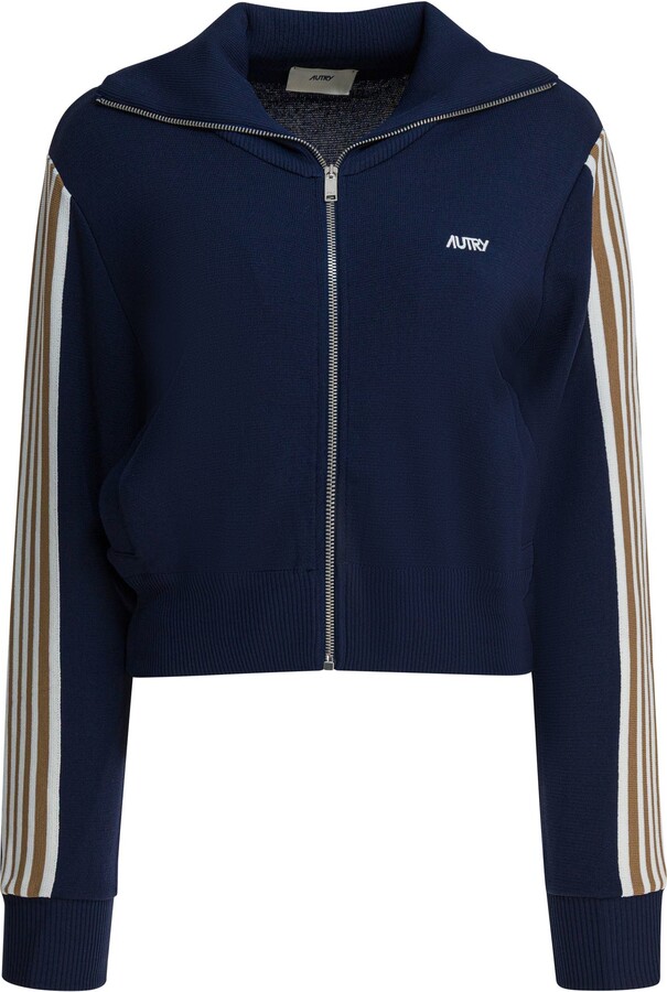 AUTRY Viscose Blend Zippered Sweatshirt Sweatshirts Blue