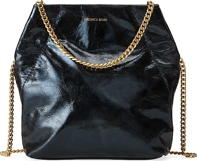 Veronica Beard Women's Small Slouch Leather Shoulder Bag - Black