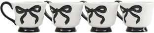TJMAXX Set Of 4 Hand Painted Bow Mugs