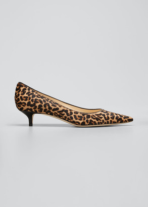 kitten heel leopard pumps