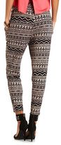 Thumbnail for your product : Charlotte Russe Tribal Print High-Waisted Jogger Pants