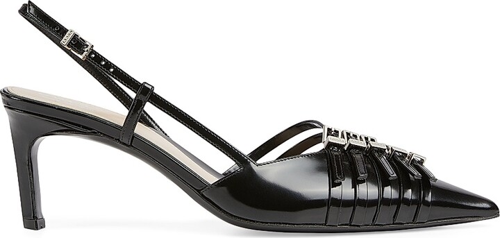 Women's Seraphine 75MM Leather Slingback Pumps - Nero - Size 9