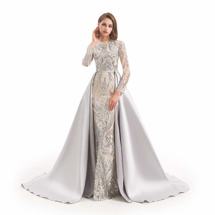 evening dresses silver