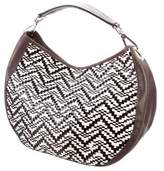 Thumbnail for your product : Marni Leather-Trimmed Raffia Hobo