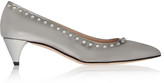 Thumbnail for your product : Miu Miu Studded metallic leather pumps
