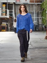 Thumbnail for your product : Rochas Embroidered Virgin-wool Wide-leg Trousers - Navy