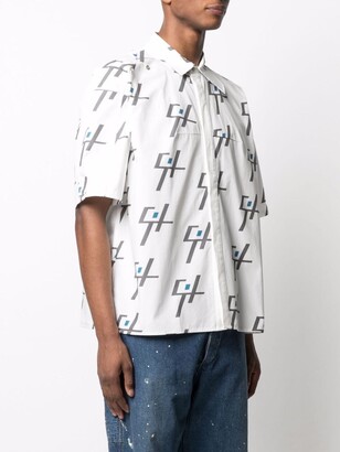 C2H4 Geometric Short-Sleeve Shirt