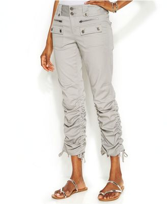 INC International Concepts Curvy-Fit Ruched-Cuff Cargo Pants