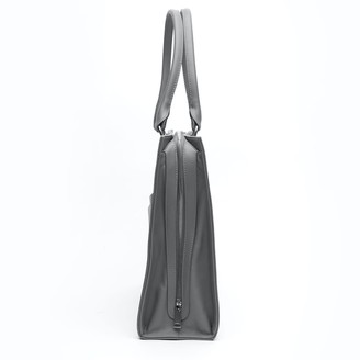 Holly & Tanager Confidante Structured Leather Tote In Grey
