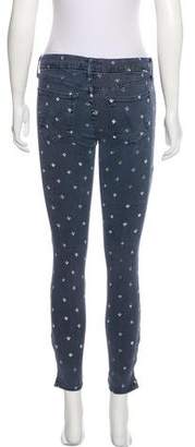 Mother Mid-Rise Patterned Jeans