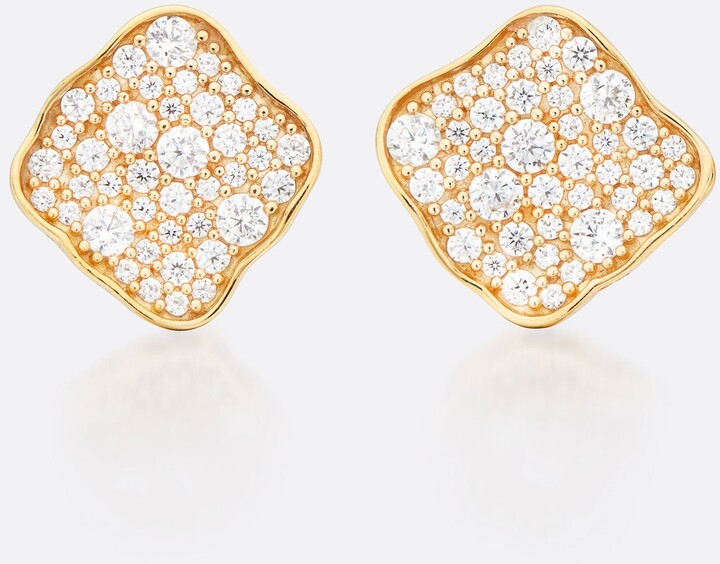 Petite Fleur Pavé Diamond Stud Earrings
