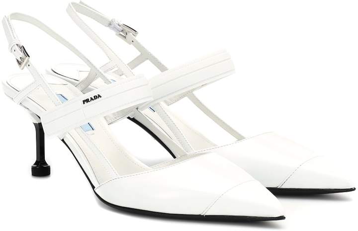 prada white pumps