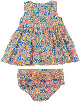 Thumbnail for your product : Liberty of London Designs Ruched Dress & Bloomer Set in "Poppy & Daisy" Print