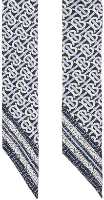 Burberry TB monogram print silk scarf