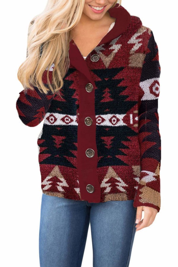 ladies long red cardigan