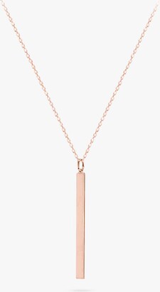 IBB Personalised Long Vertical Bar Pendant Necklace