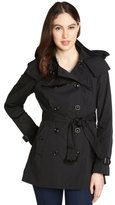 Thumbnail for your product : London Fog black cotton blend double breasted belted trench coat