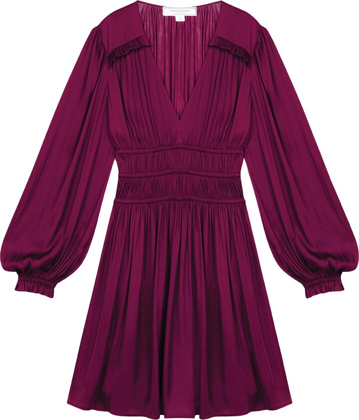 Belle & Bloom Shine Bright Ruched Mini Dress - Boysenberry - ShopStyle