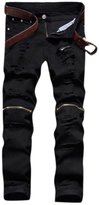 Thumbnail for your product : Myncoo Men's Ripped Distressed Slim Fit Jeans Zipper DšŠcor