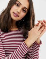 Thumbnail for your product : Only Bella stripe ribbed long sleeved t-shirt