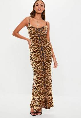 leopard print maxi slip dress