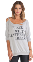 Thumbnail for your product : Chaser Leather & Heels Sweater