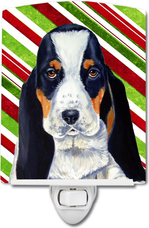 Caroline's Treasures Basset Hound Holiday Christmas Ceramic Night Light