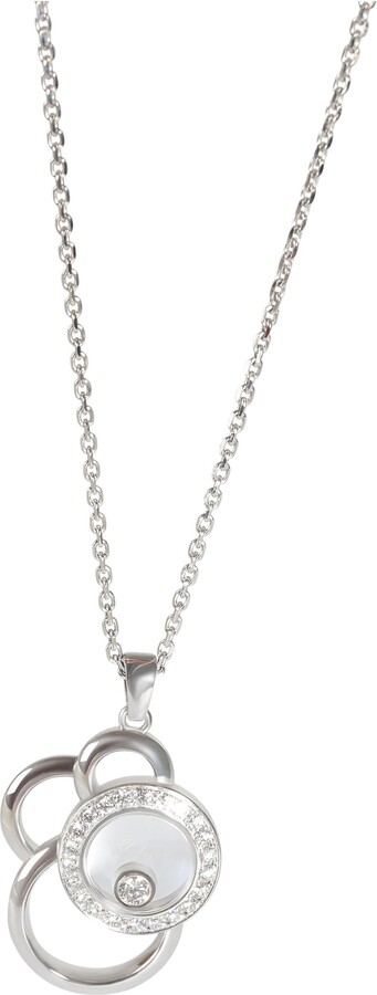 Chopard Happy Diamonds Pendant In 18kt White Gold 0.39 Ctw