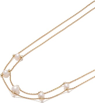 Yoko London 18kt yellow gold Trend Freshwater pearl and diamond necklace