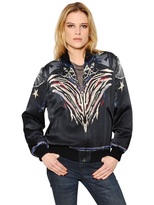 Thumbnail for your product : IRO Printed Silk Satin Bomber Jacket
