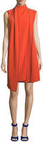 Thumbnail for your product : Piazza Sempione Sleeveless Layered Scarf A-Line Dress with Piping