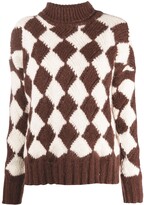 Thumbnail for your product : Plan C Geometric Roll-Neck Jumper