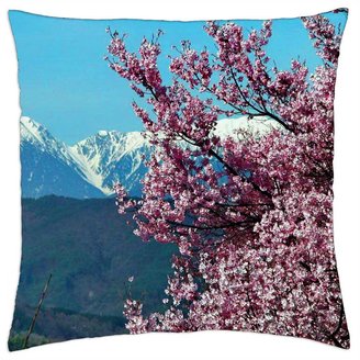 iRocket - Cherry blossoms - Throw Pillow Cover (24" x 24", 60cm x 60cm)