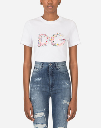 Dolce & Gabbana Jersey t-shirt with floral embroidery
