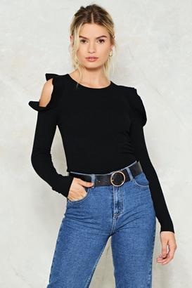 Nasty Gal Frill Pill Cold Shoulder Sweater