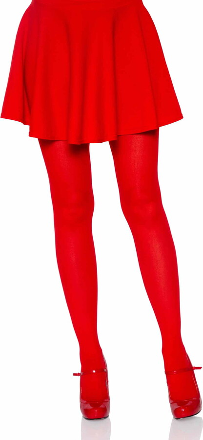 Leg Avenue Women’s Nylon Tights, Red, One Size