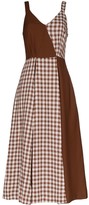 Thumbnail for your product : REJINA PYO Check Panel Midi Dress