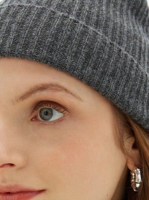 Johnstons of Elgin Ribbed Cashmere Beanie - Charcoal
