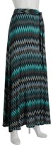 Thumbnail for your product : Wyatt blue zig zag print jersey flared maxi skirt