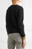 Thumbnail for your product : Gucci Embroidered Metallic-trimmed Wool Sweater - Black