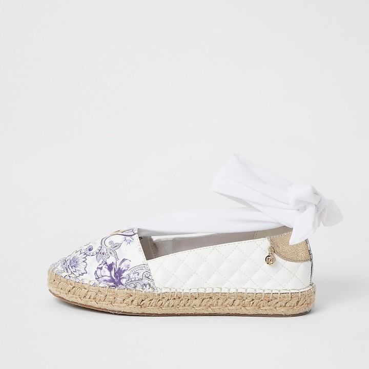 river island white studded espadrilles