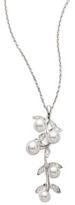 Thumbnail for your product : Mikimoto Olive 5MM-6.5MM White Cultured Akoya Pearl, Diamond & 18K White Gold Leaf Pendant Necklace