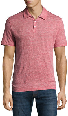 Zachary Prell Calluna Tonal-Colorblock Linen Polo Shirt