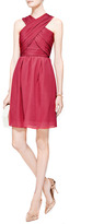 Thumbnail for your product : Carven Cross-Front Textured Silk-Blend Dress